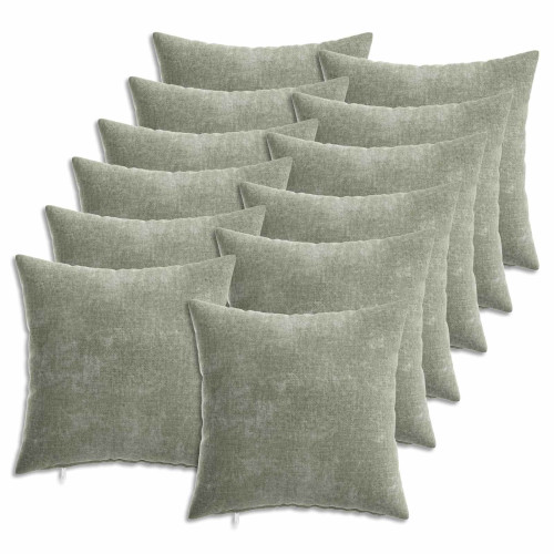 vidaXL Kuddöverdrag 6 st HEERLEN Grön 35 x 35 cm Chenilletyg
