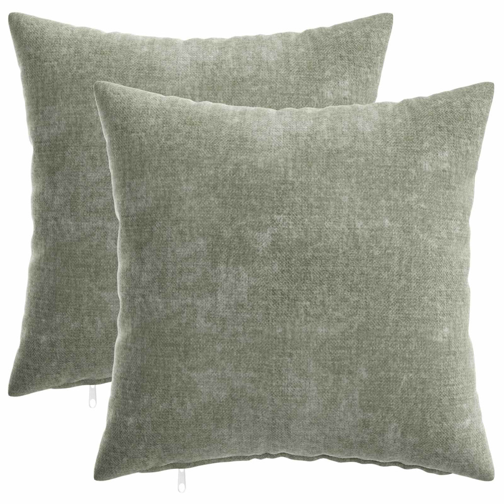 Produktbild för Kuddöverdrag 2 st HEERLEN Grön 40 x 40 cm Chenilletyg