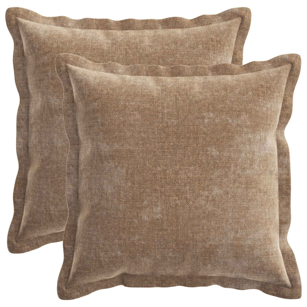 Produktbild för Kuddöverdrag 2 st HOUTEN Brun 35 x 35 cm Chenilletyg