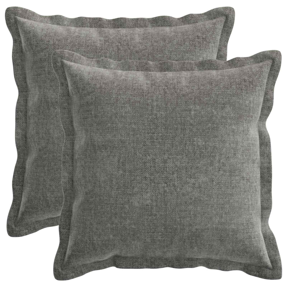 Produktbild för Kuddöverdrag 2 st HOUTEN Mörkgrå 40 x 40 cm Chenilletyg