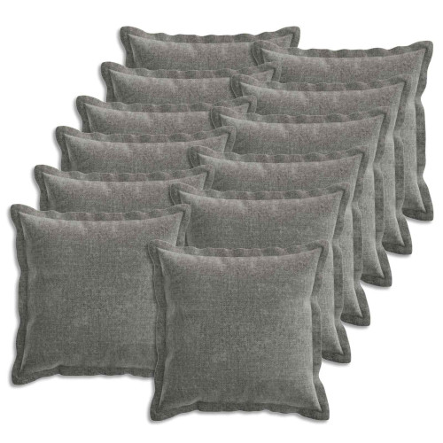 vidaXL Kuddöverdrag 12 st HOUTEN Mörkgrå 40 x 40 cm Chenilletyg