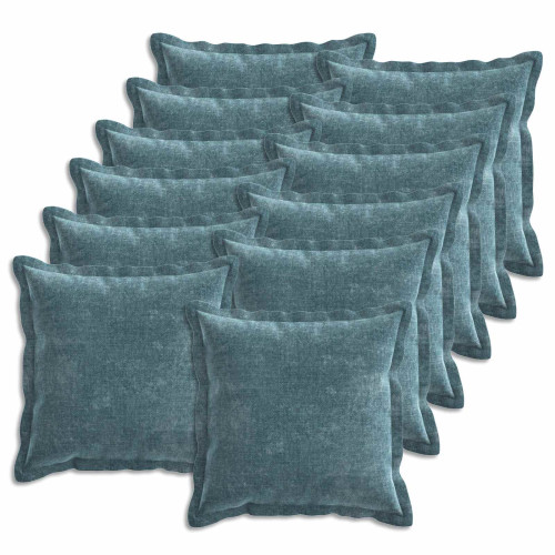 vidaXL Kuddöverdrag 12 st HOUTEN Blå 40 x 40 cm Chenilletyg