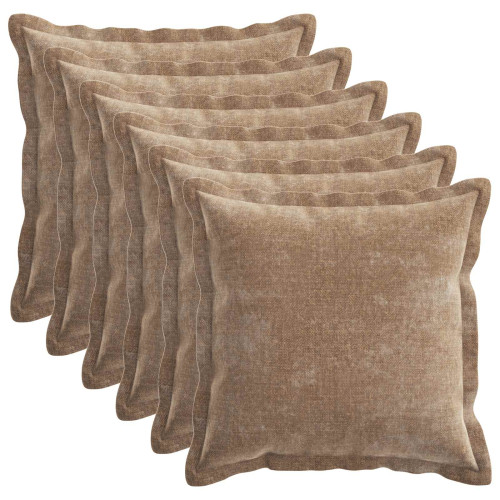 vidaXL Kuddöverdrag 6 st HOUTEN Brun 40 x 40 cm Chenilletyg