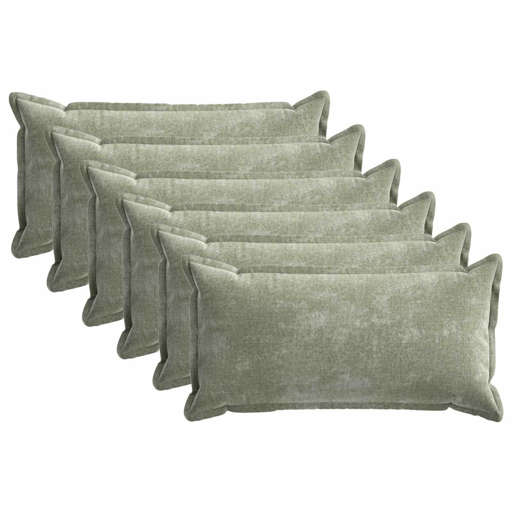 Produktbild för Kuddöverdrag 6 st HOUTEN Grön 40 x 70 cm Chenilletyg