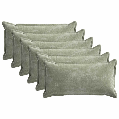 vidaXL Kuddöverdrag 6 st HOUTEN Grön 40 x 70 cm Chenilletyg