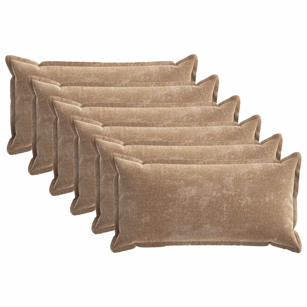 Produktbild för Kuddöverdrag 6 st HOUTEN Brun 40 x 70 cm Chenilletyg