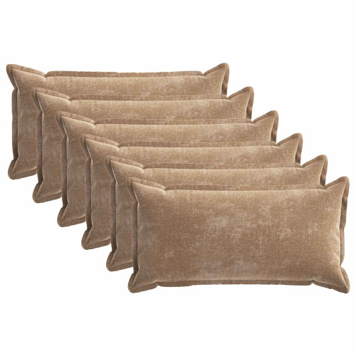 vidaXL Kuddöverdrag 6 st HOUTEN Brun 40 x 70 cm Chenilletyg