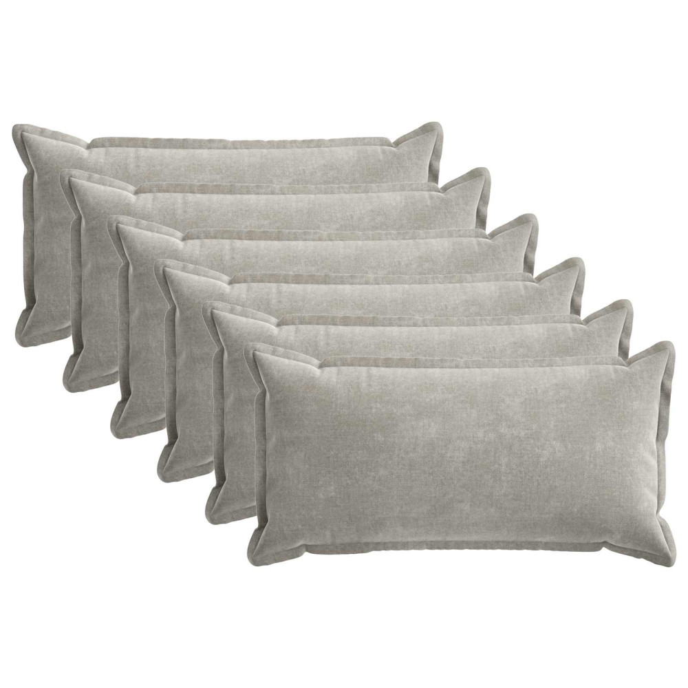 Produktbild för Kuddöverdrag 6 st HOUTEN Ljusgrå 40 x 80 cm Chenilletyg
