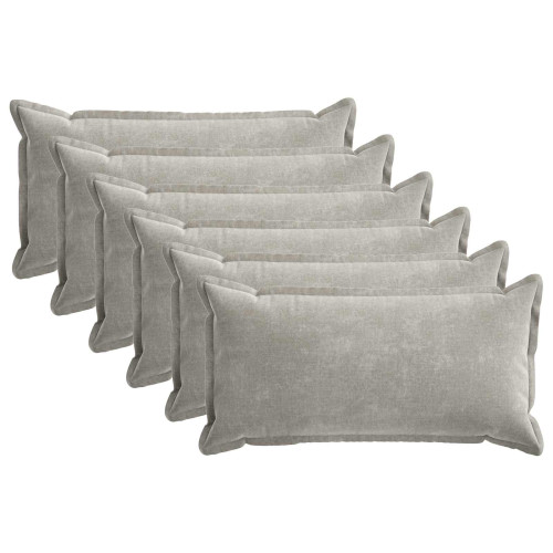 vidaXL Kuddöverdrag 6 st HOUTEN Ljusgrå 40 x 80 cm Chenilletyg