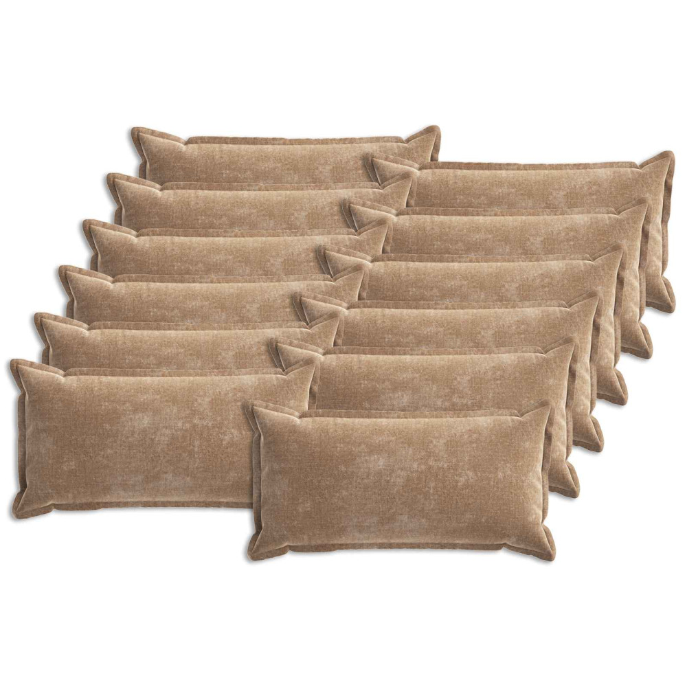 Produktbild för Kuddöverdrag 12 st HOUTEN Brun 40 x 80 cm Chenilletyg