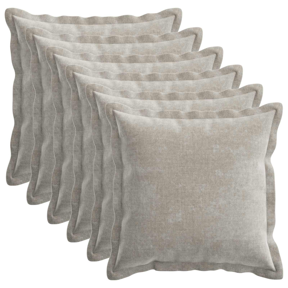 Produktbild för Kuddöverdrag 6 st HOUTEN Ljusgrå 45 x 45 cm Chenilletyg