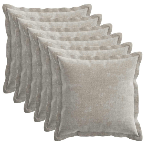 vidaXL Kuddöverdrag 6 st HOUTEN Ljusgrå 45 x 45 cm Chenilletyg