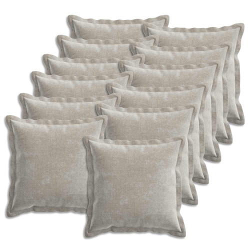 vidaXL Kuddöverdrag 12 st HOUTEN Ljusgrå 45 x 45 cm Chenilletyg