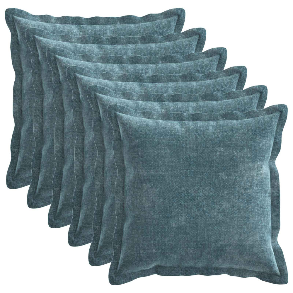 Produktbild för Kuddöverdrag 6 st HOUTEN Blå 45 x 45 cm Chenilletyg