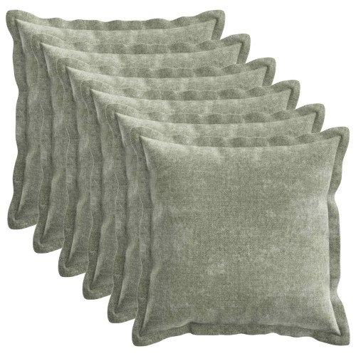 vidaXL Kuddöverdrag 6 st HOUTEN Grön 45 x 45 cm Chenilletyg