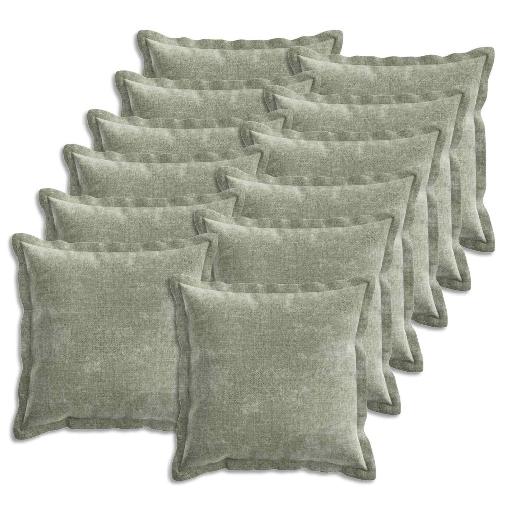 Produktbild för Kuddöverdrag 12 st HOUTEN Grön 45 x 45 cm Chenilletyg