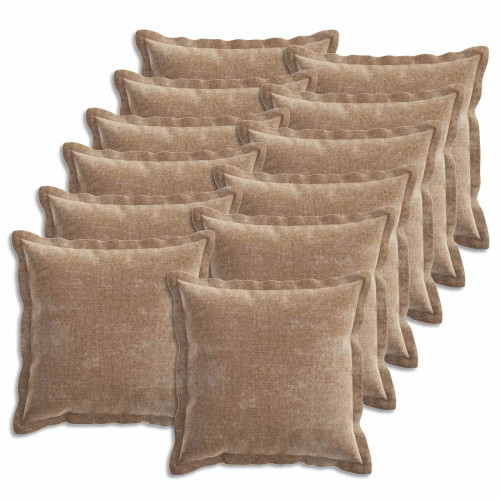 vidaXL Kuddöverdrag 12 st HOUTEN Brun 45 x 45 cm Chenilletyg