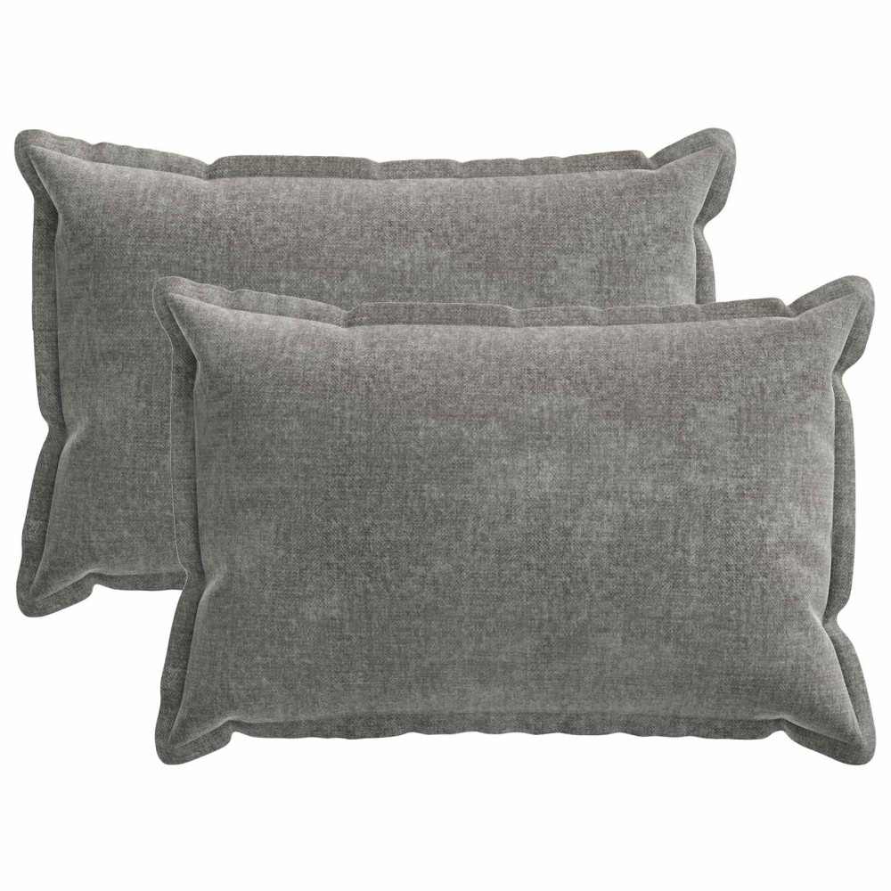 Produktbild för Kuddöverdrag 2 st HOUTEN Mörkgrå 50 x 70 cm Chenilletyg