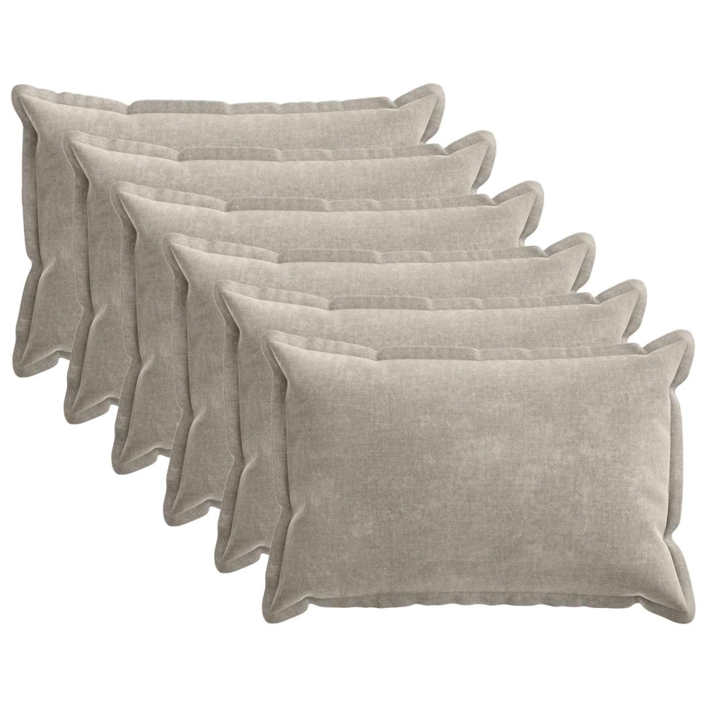 Produktbild för Kuddöverdrag 6 st HOUTEN Ljusgrå 50 x 75 cm Chenilletyg