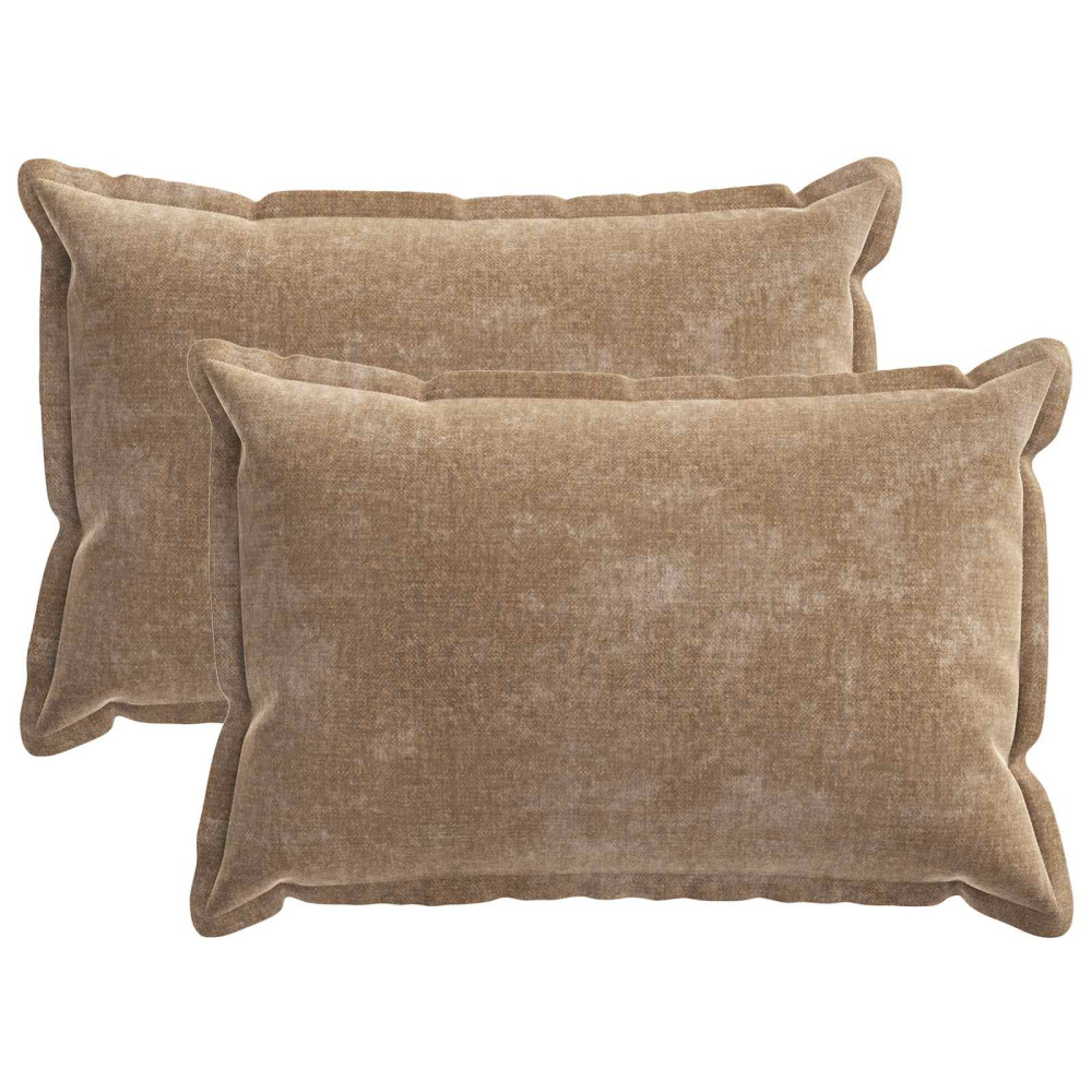 Produktbild för Kuddöverdrag 2 st HOUTEN Brun 50 x 75 cm Chenilletyg