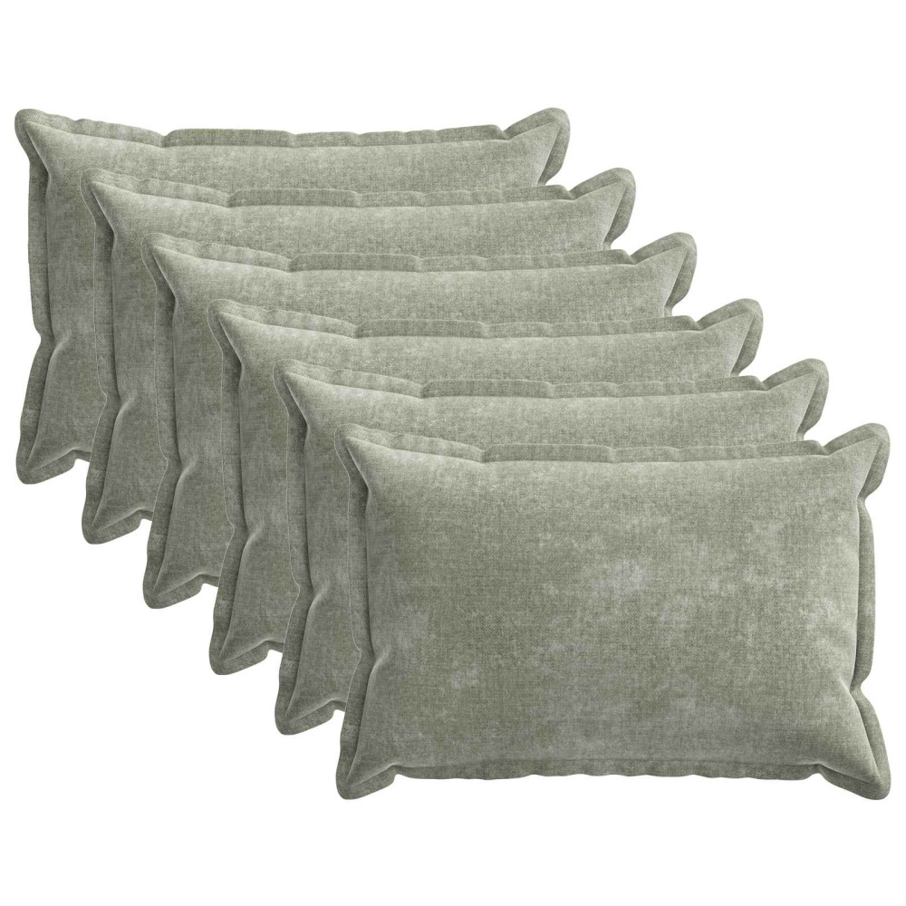 Produktbild för Kuddöverdrag 6 st HOUTEN Grön 50 x 80 cm Chenilletyg