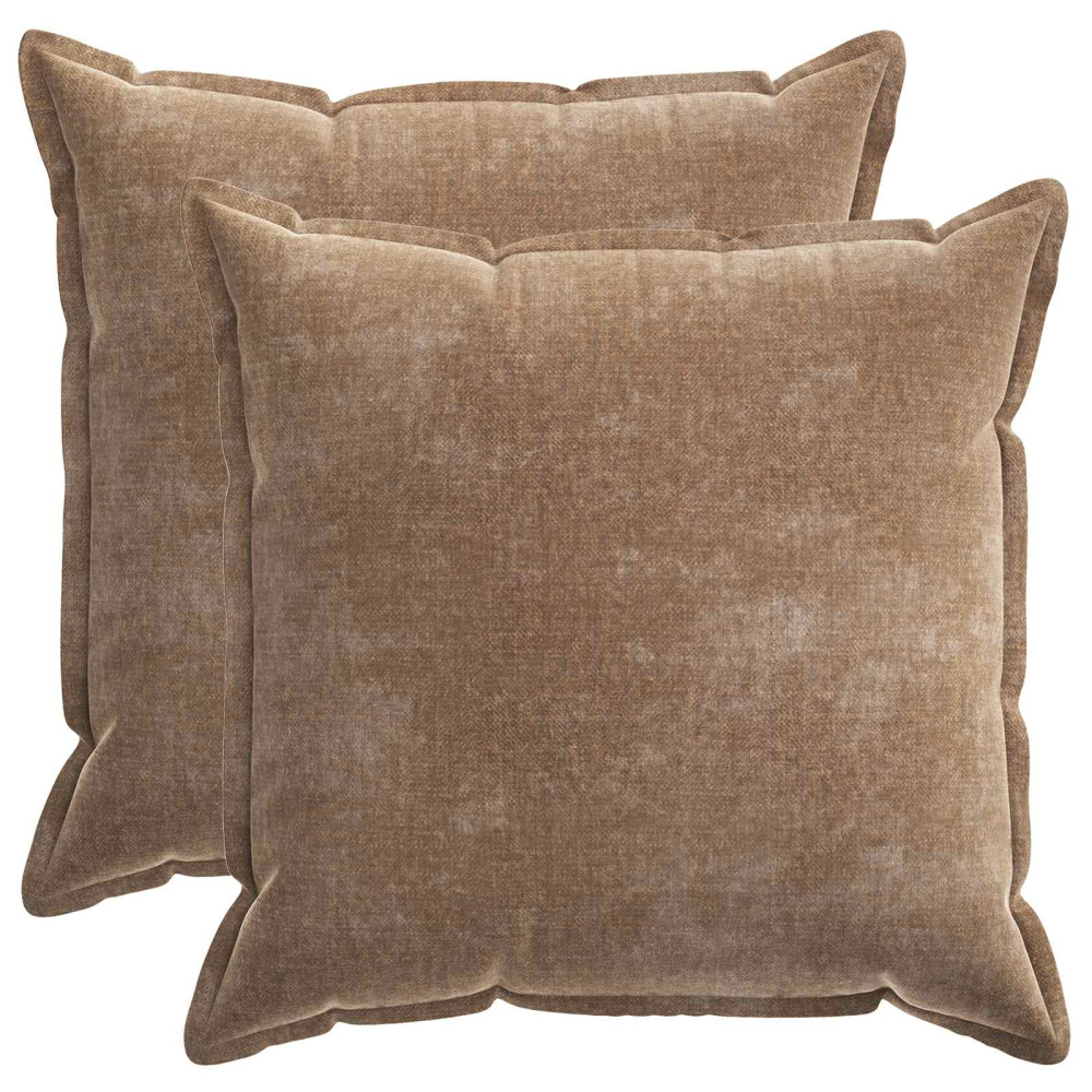 Produktbild för Kuddöverdrag 2 st HOUTEN Brun 60 x 60 cm Chenilletyg