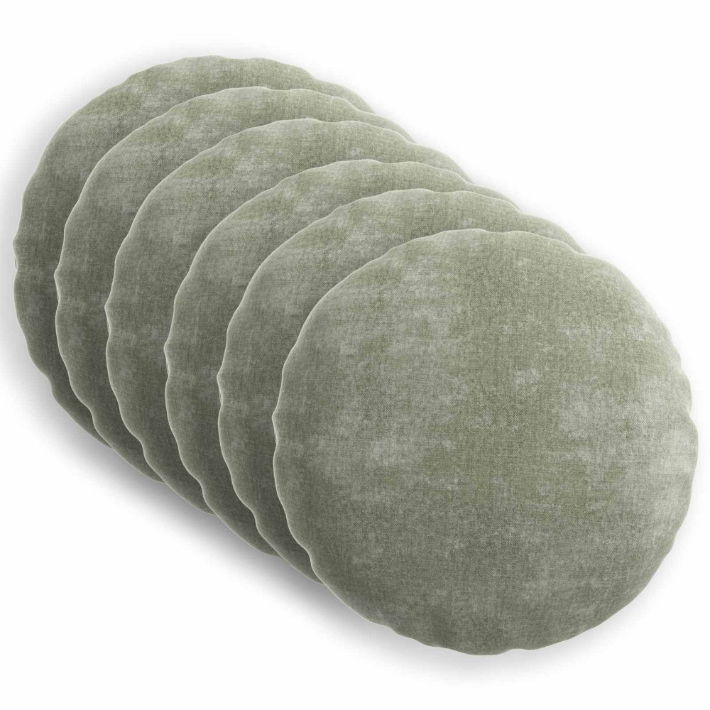 Produktbild för Kuddöverdrag 6 st HEERLEN Grön Ø 40 cm Chenilletyg