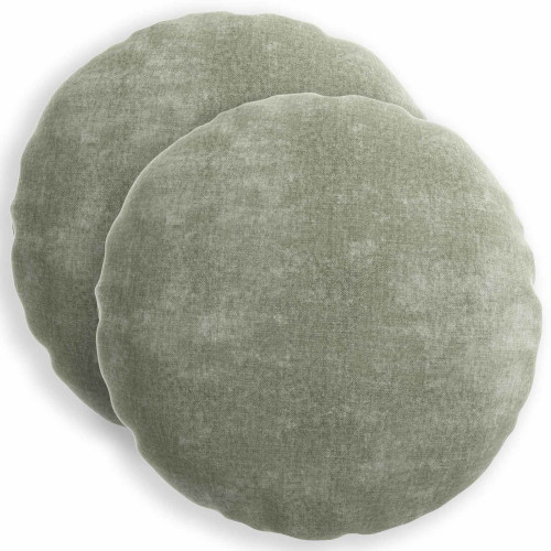 vidaXL Kuddöverdrag 2 st HEERLEN Grön Ø 60 cm Chenilletyg