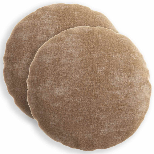 vidaXL Kuddöverdrag 2 st HEERLEN Brun Ø 60 cm Chenilletyg