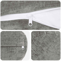 Produktbild för Kuddöverdrag 6 st HEERLEN Mörkgrå Ø 15 x 40 cm Chenilletyg