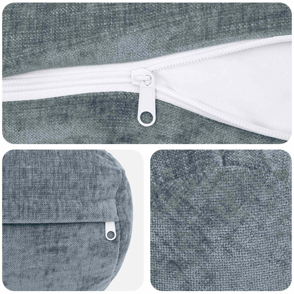 Produktbild för Kuddöverdrag 6 st HEERLEN Ljusblå Ø 15 x 40 cm Chenilletyg