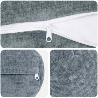Produktbild för Kuddöverdrag 6 st HEERLEN Ljusblå Ø 15 x 40 cm Chenilletyg