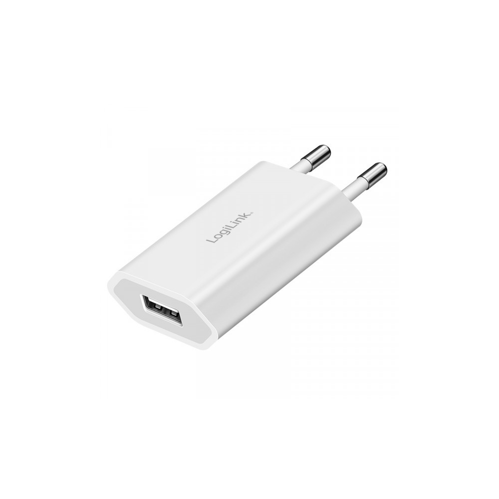 Produktbild för LogiLink USB-uttagadapter, 1x USB-A 5 W, vit, europeiskt sti...
