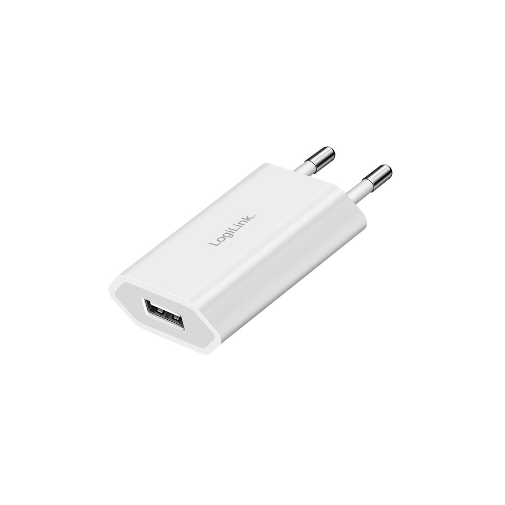 Produktbild för LogiLink USB-uttagadapter, 1x USB-A 5 W, vit, europeiskt sti...