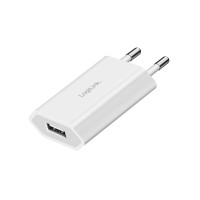 Produktbild för LogiLink USB-uttagadapter, 1x USB-A 5 W, vit, europeiskt sti...