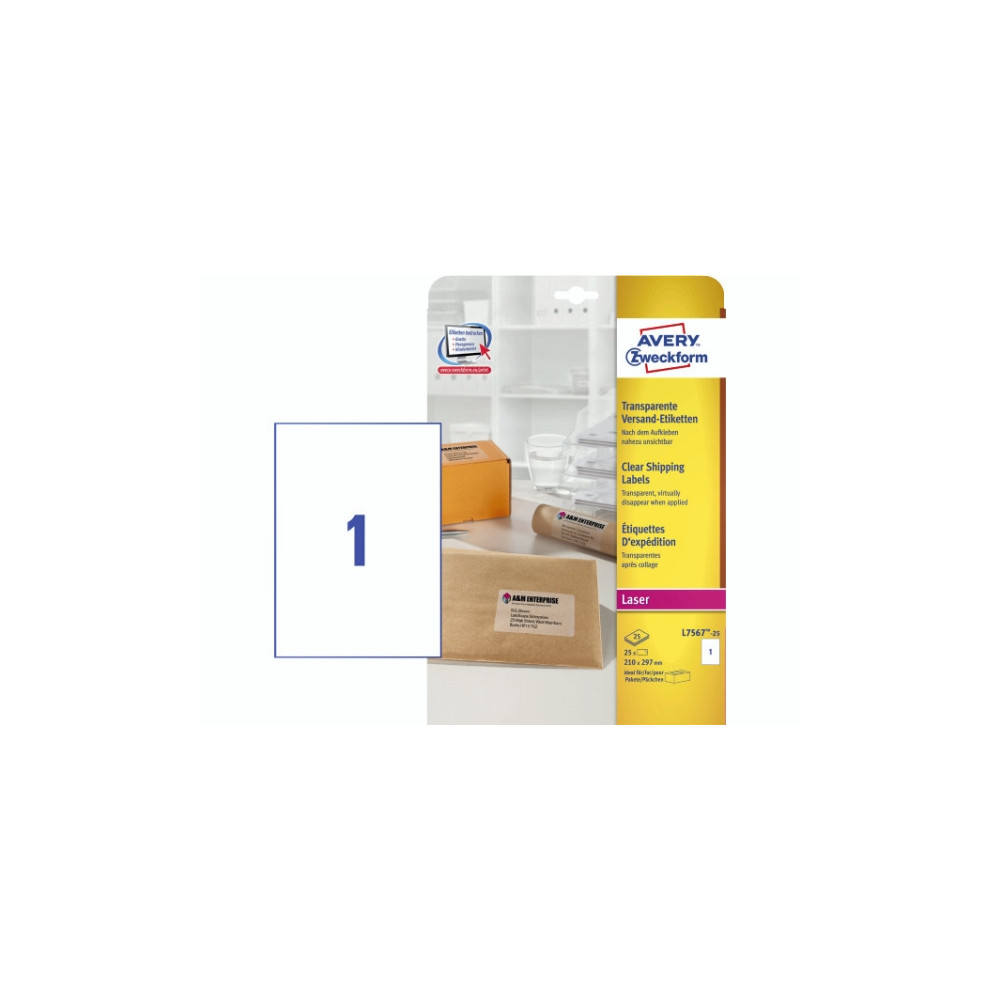 Produktbild för Avery - etiketter - 25 etikett (er) - A4
