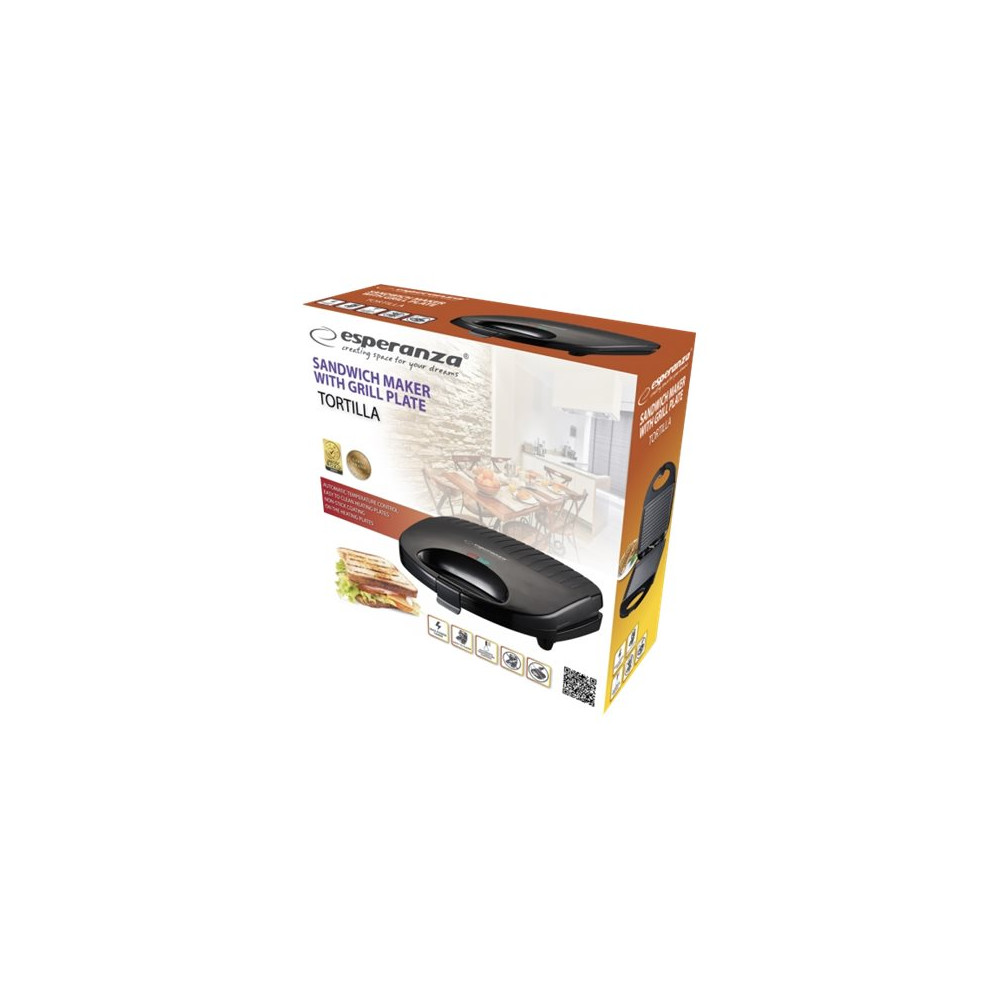 Produktbild för Esperanza TORTILLA - grill/smörgåsgrill