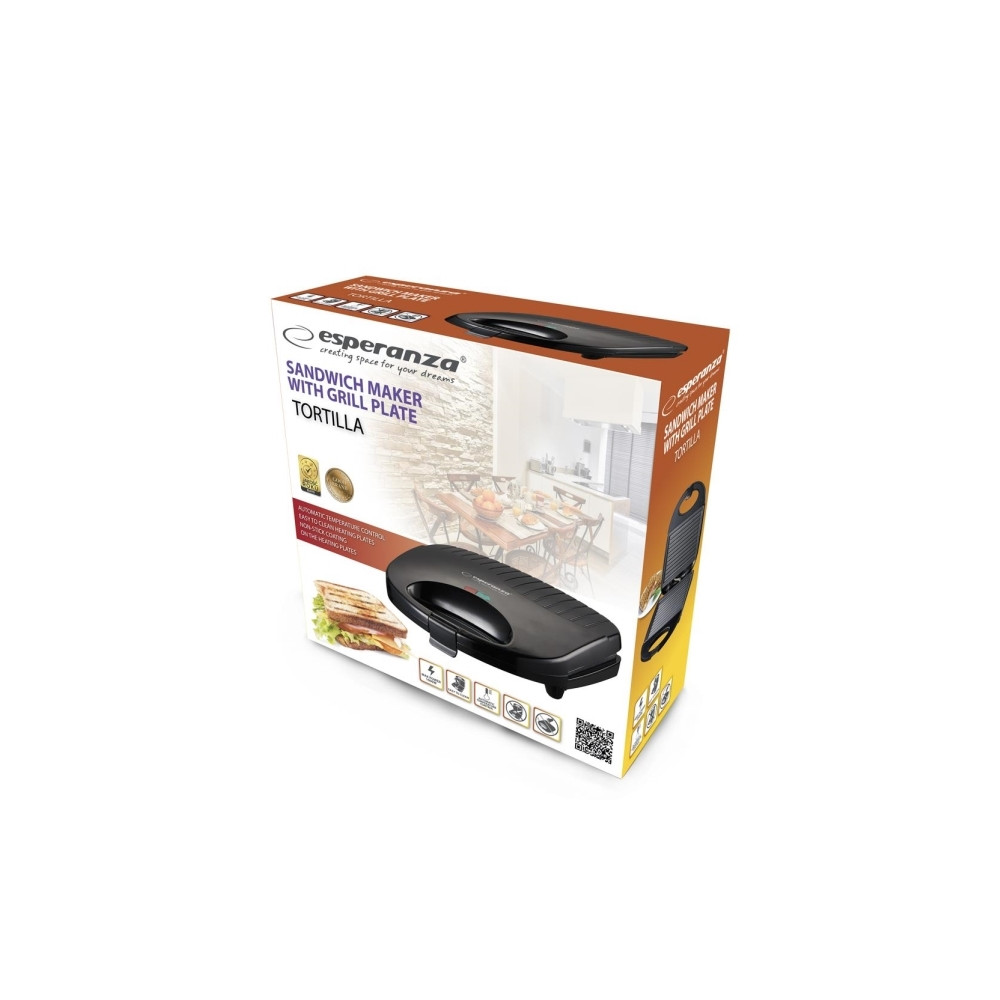 Produktbild för Esperanza TORTILLA - grill/smörgåsgrill