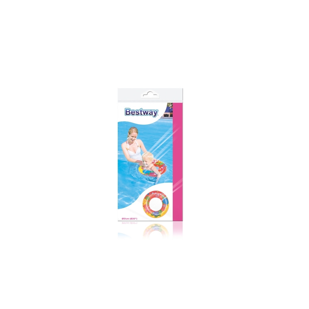 Produktbild för Bestway 36113, Blå, Orange, Gul, Badring, Mönstrad, Vinyl, 4...
