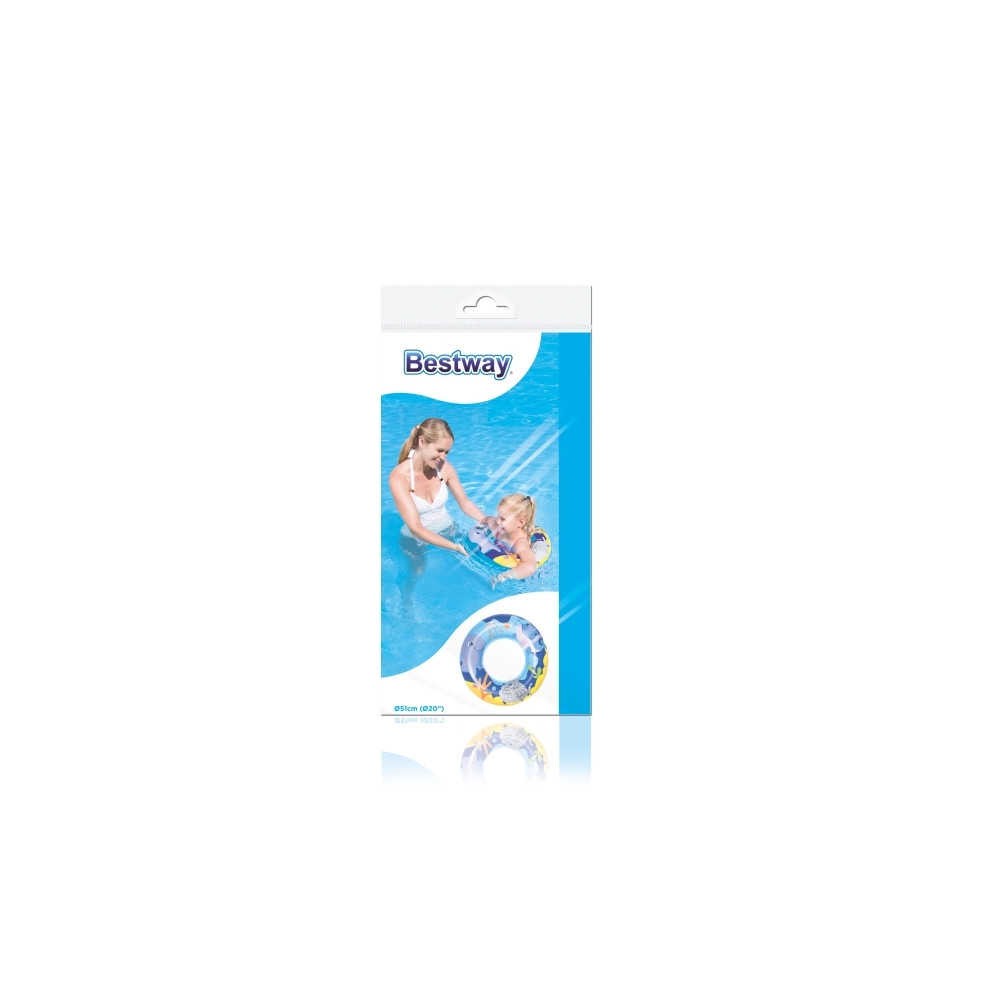 Produktbild för Bestway 36113, Blå, Orange, Gul, Badring, Mönstrad, Vinyl, 4...