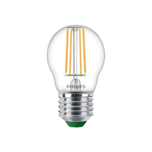 Philips Philips Ultra-Efficient - LED-glödlampa med filament - form: P45 - klar finish - E27 - 1.2 W - varmt vitt ljus - 2700 K