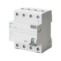Produktbild för SIEMENS Felströmsbrytare typ A 63A 3-polig + noll 30mA utlös...