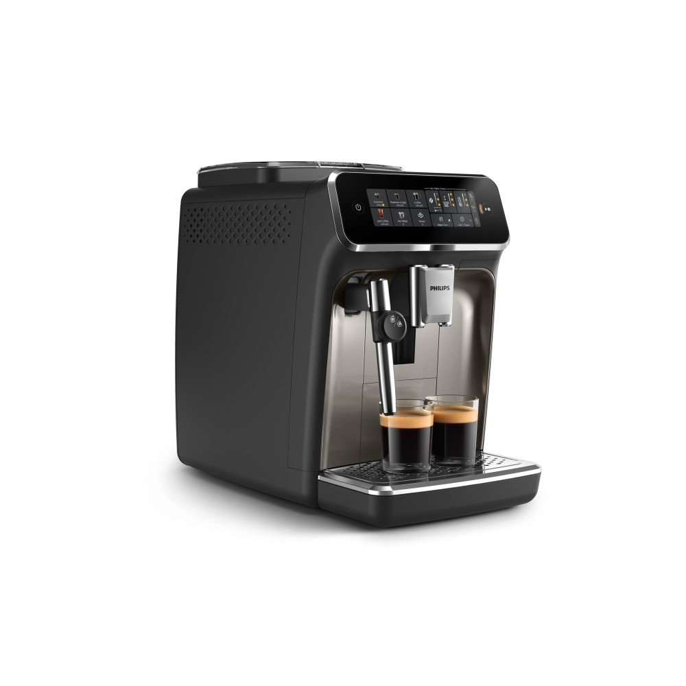 Produktbild för Philips 3300 series EP3326 - automatisk kaffekokare med mjölkskummare - 15 bar - svart/krom