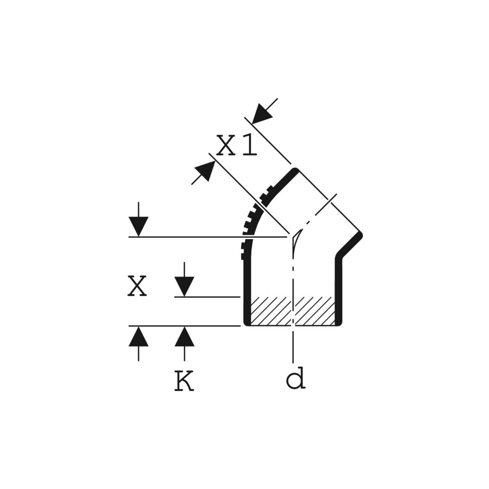 Produktbild för Silent-db20 bøjn. 45° 56mm