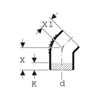 Produktbild för Silent-db20 bøjn. 45° 56mm