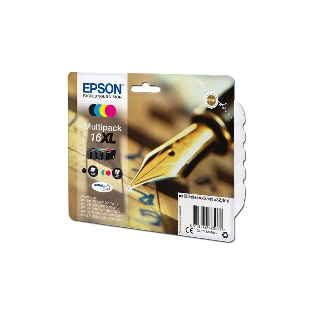 Produktbild för Bläckpatron EPSON T1636 C13T16364012 450 sidor cyan/gul/mage...