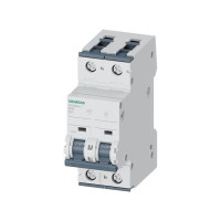 Produktbild för SIEMENS Strömbrytare C 4A, 2-poligC-karaktäristik6kA kortslu...