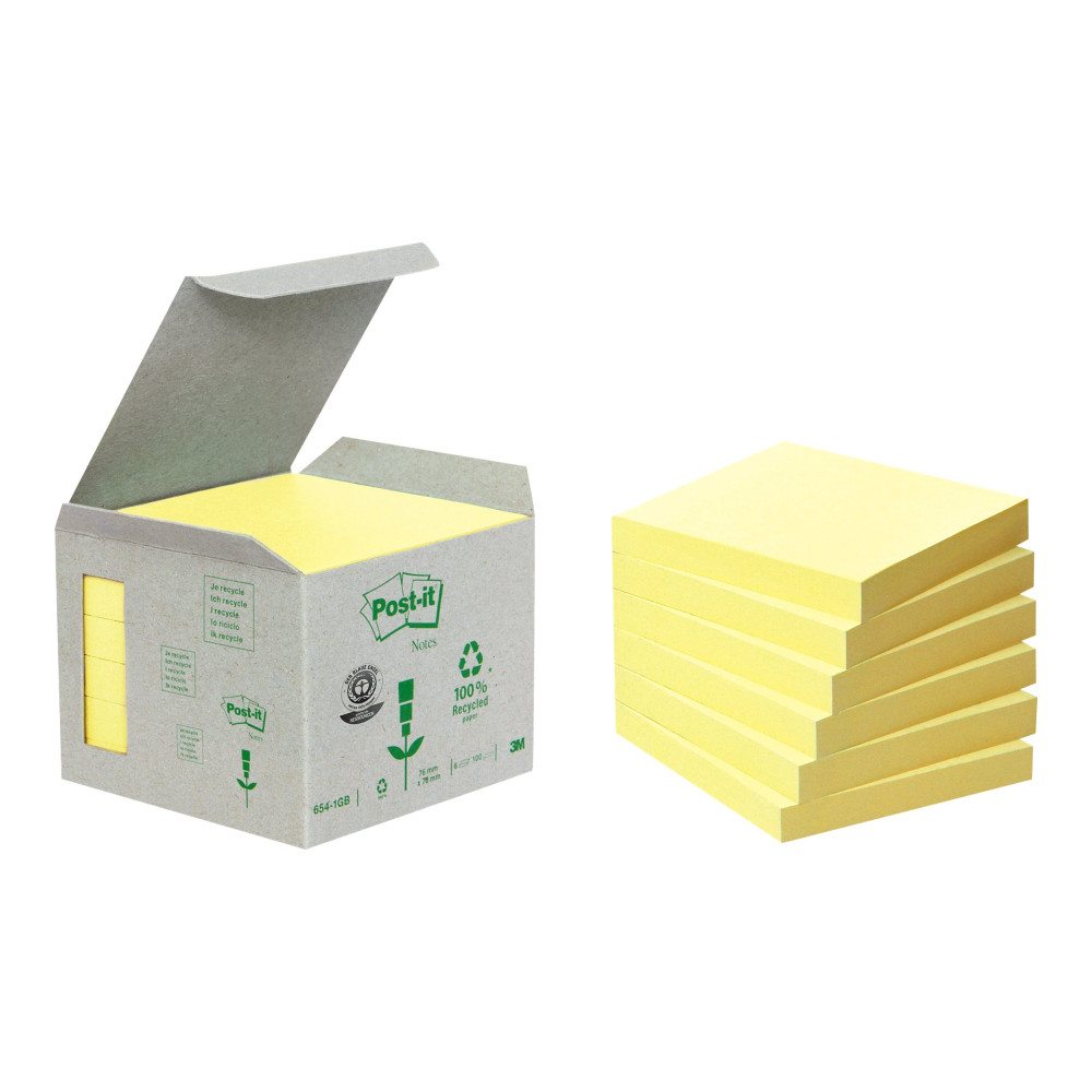 Produktbild för Post-it Mini Tower 6541B - anteckningar - 76 x 76 mm - 600 ark (6 x 100)