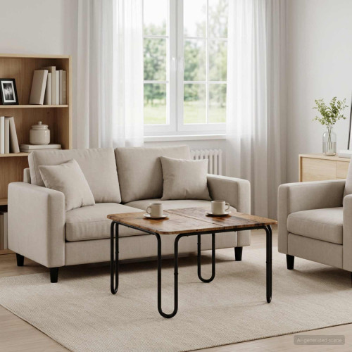 vidaXL Kaffeebord Gammalt trä 59 x 59 x 45 cm Konstruerat trä