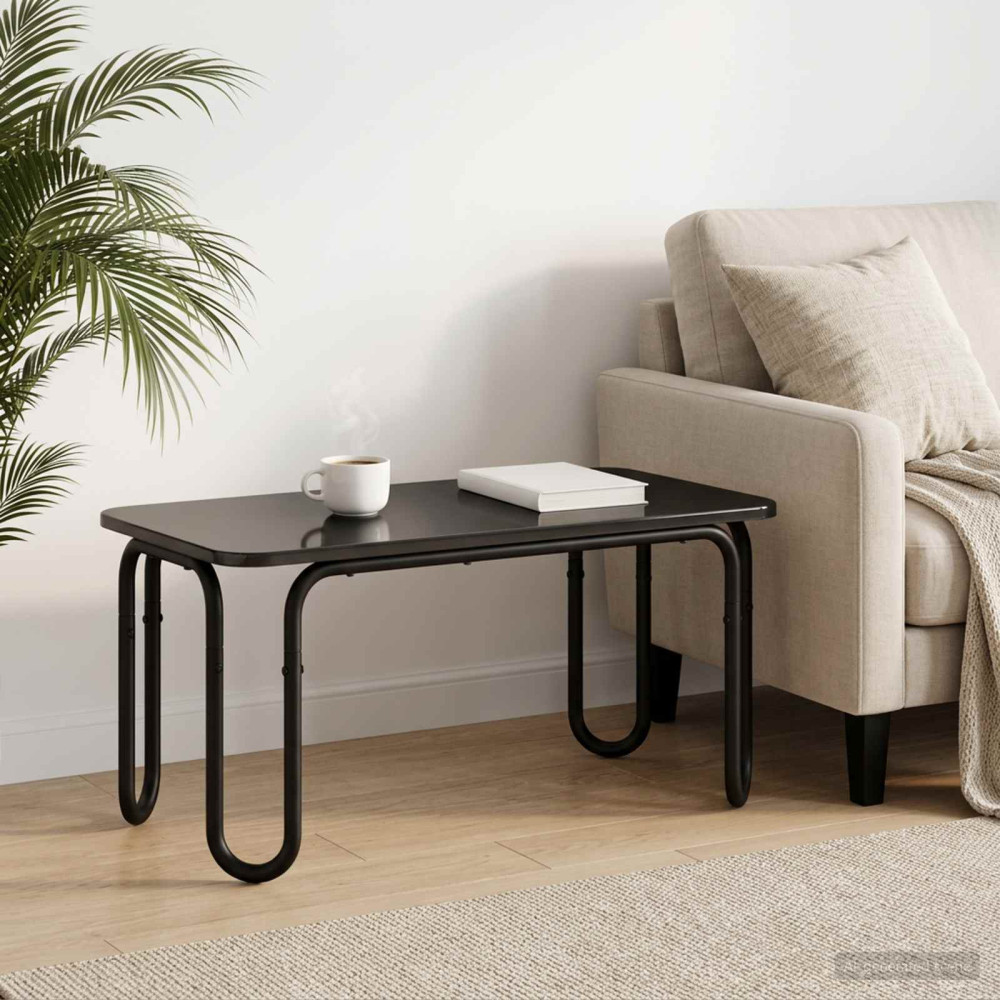 Produktbild för Kaffeebord Svart 79,5 x 40 x 36 cm Konstruerat trä